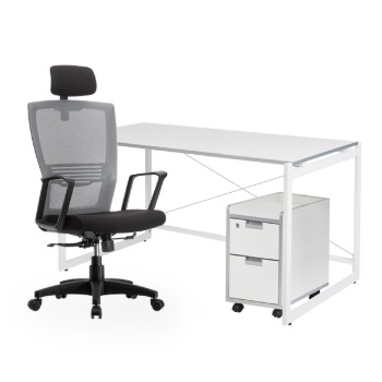 플러스 책상 이동서랍 머스트 의자세트 이동서랍 사무용 컴퓨터 일자형 1인 사무실