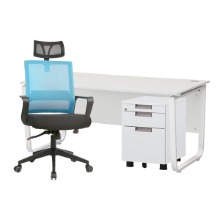 라인 책상(W1400)  투미 의자세트 이동서랍 사무용 컴퓨터 일자형 1인 사무실